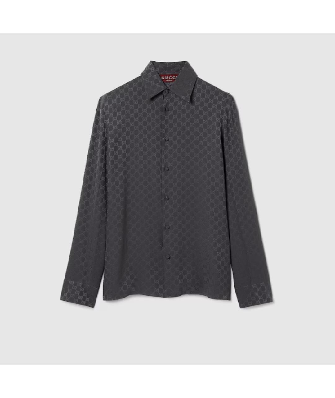 GUCCI Антрацитовая шелковая рубашка, фото 4