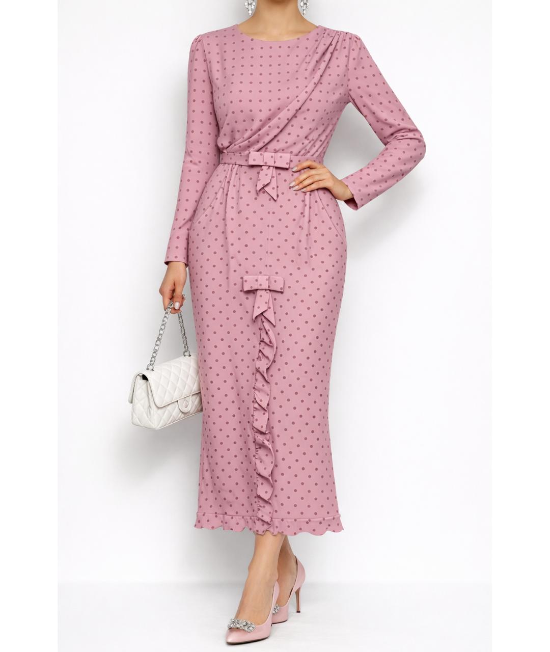 ALESSANDRA RICH Розовое шелковое вечернее платье, фото 2