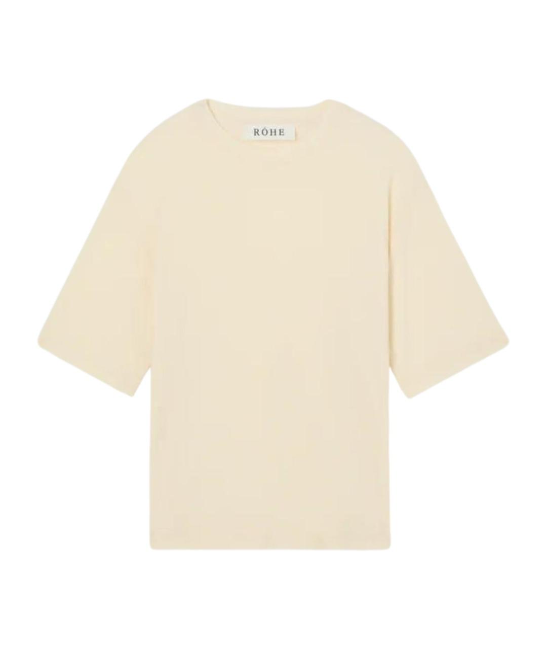 ROHE Бежевая шерстяная футболка, фото 1