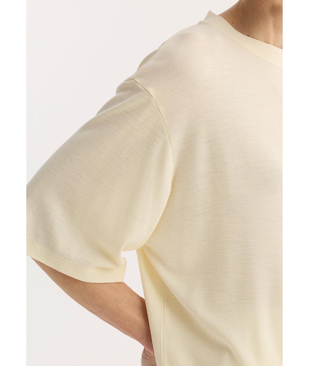 ROHE Бежевая шерстяная футболка, фото 3