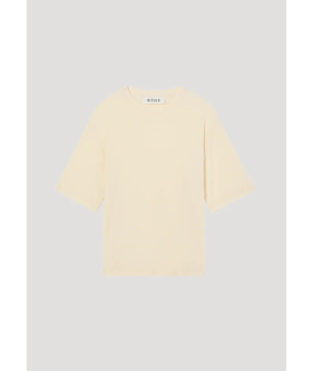 ROHE Бежевая шерстяная футболка, фото 4