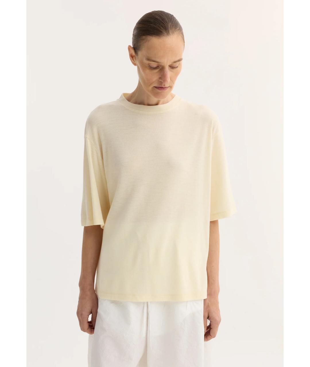 ROHE Бежевая шерстяная футболка, фото 2