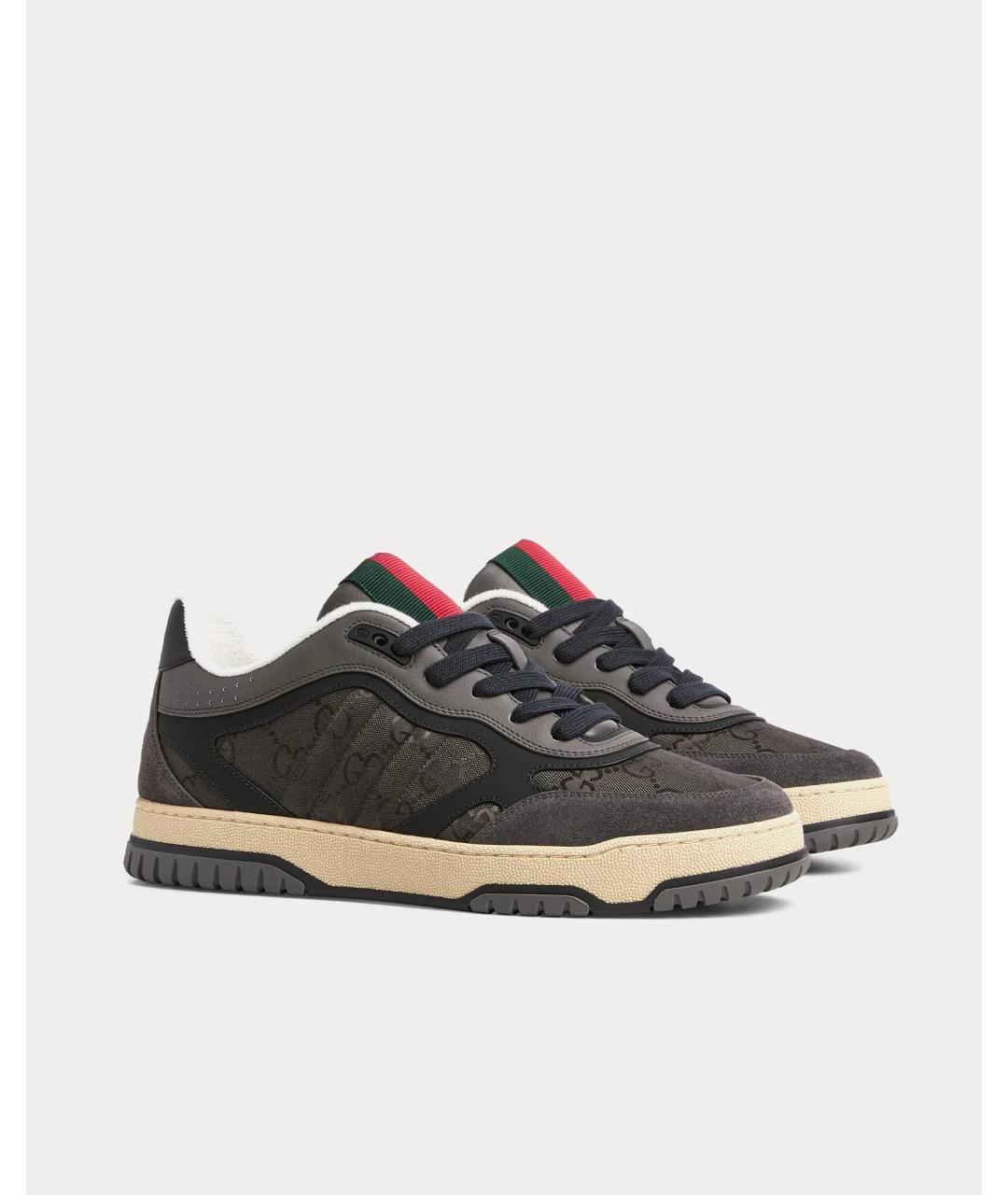 GUCCI Серые синтетические низкие кроссовки / кеды, фото 2