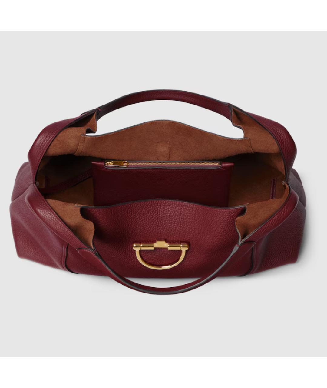 GUCCI Бордовая кожаная сумка тоут, фото 4