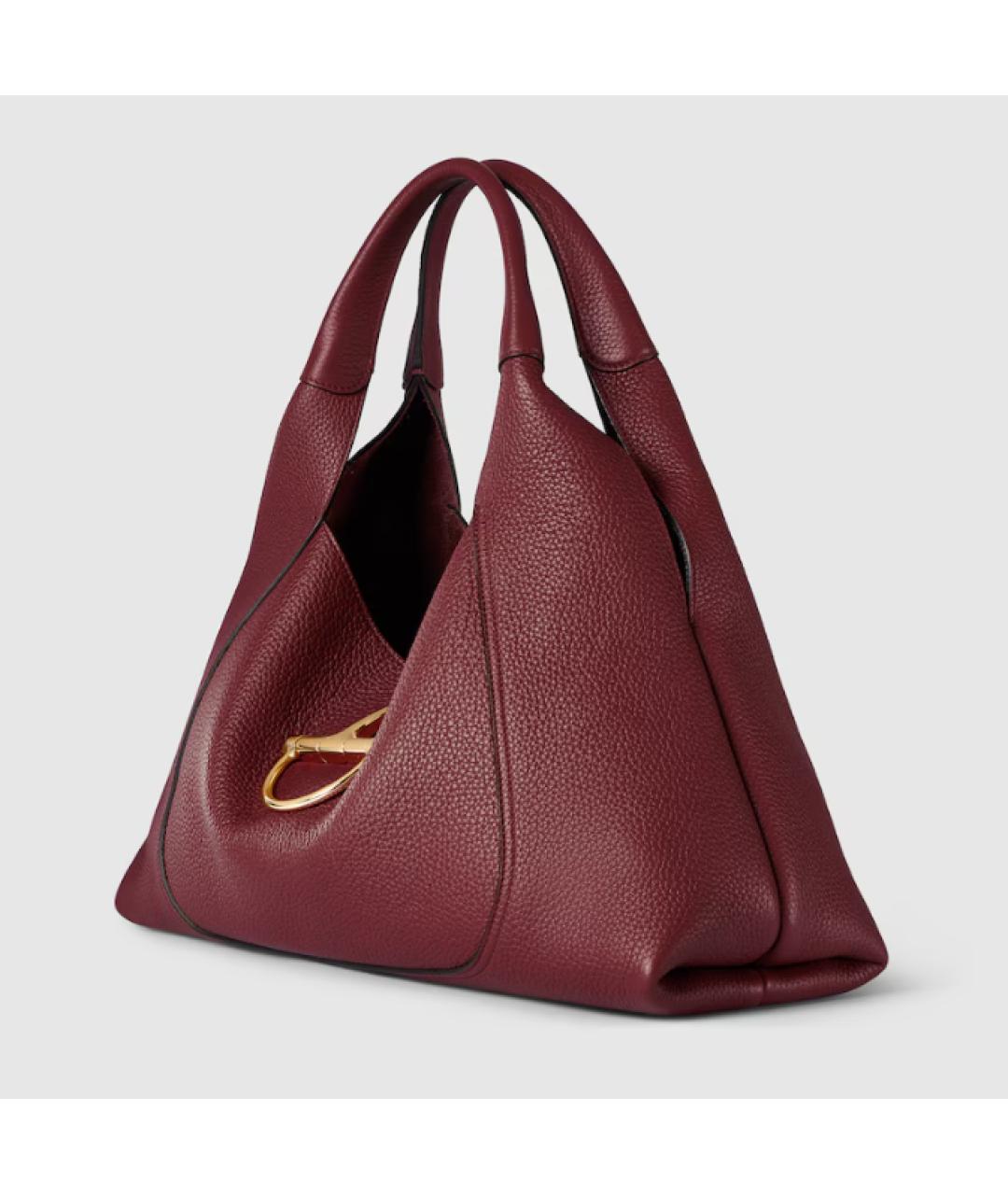 GUCCI Бордовая кожаная сумка тоут, фото 3
