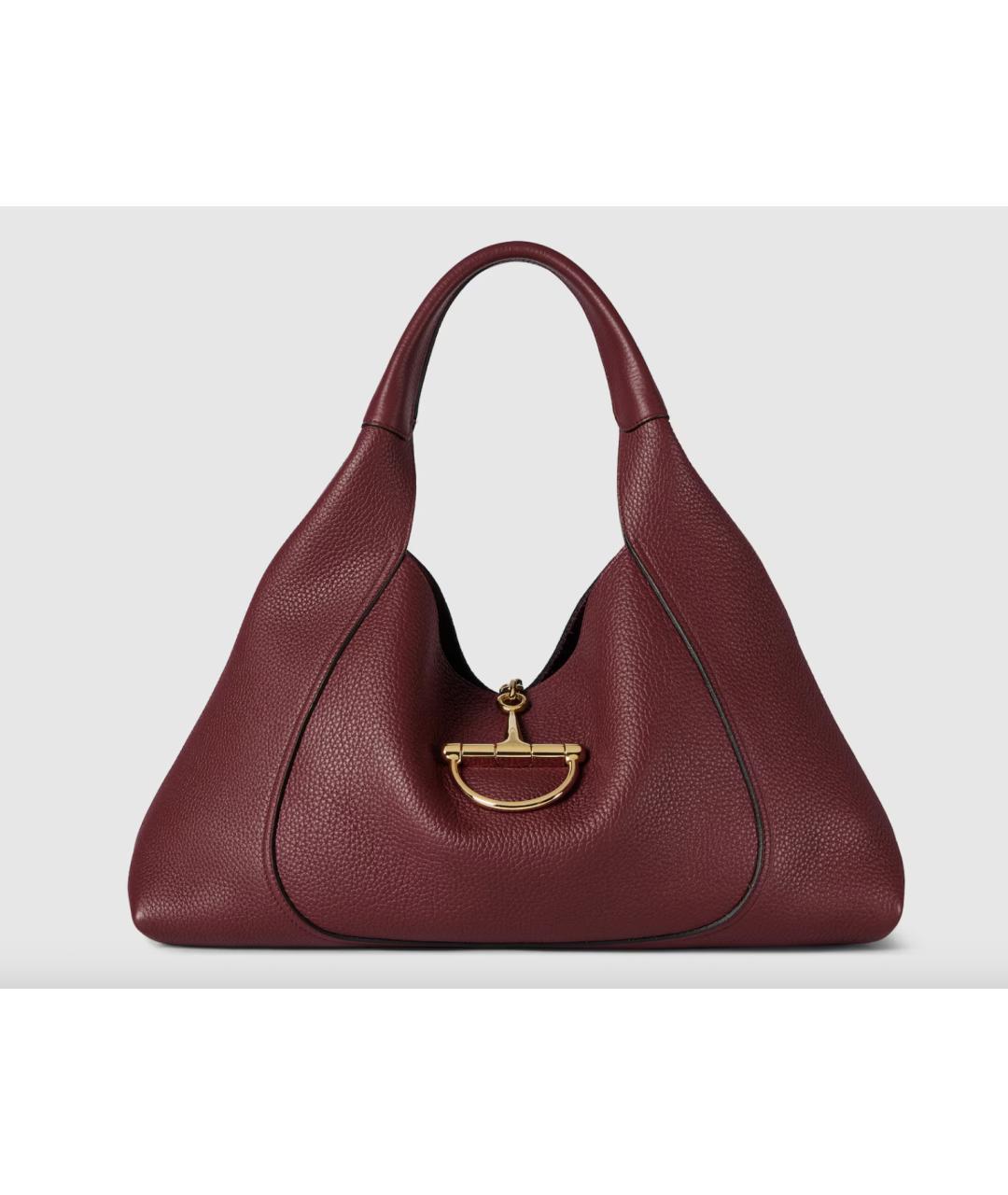 GUCCI Бордовая кожаная сумка тоут, фото 5