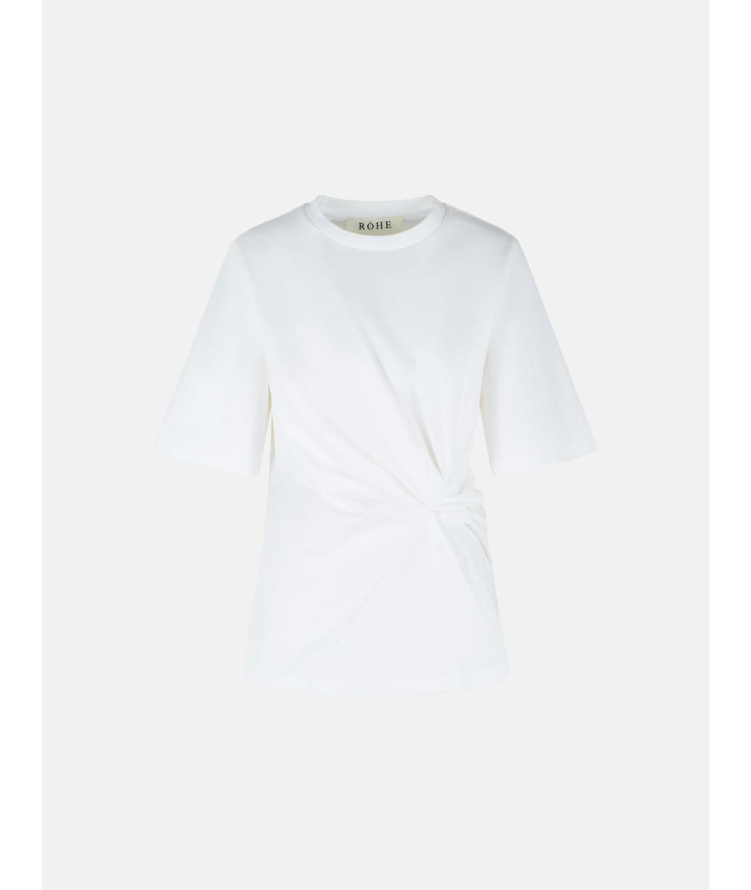 ROHE Белая хлопковая футболка, фото 4