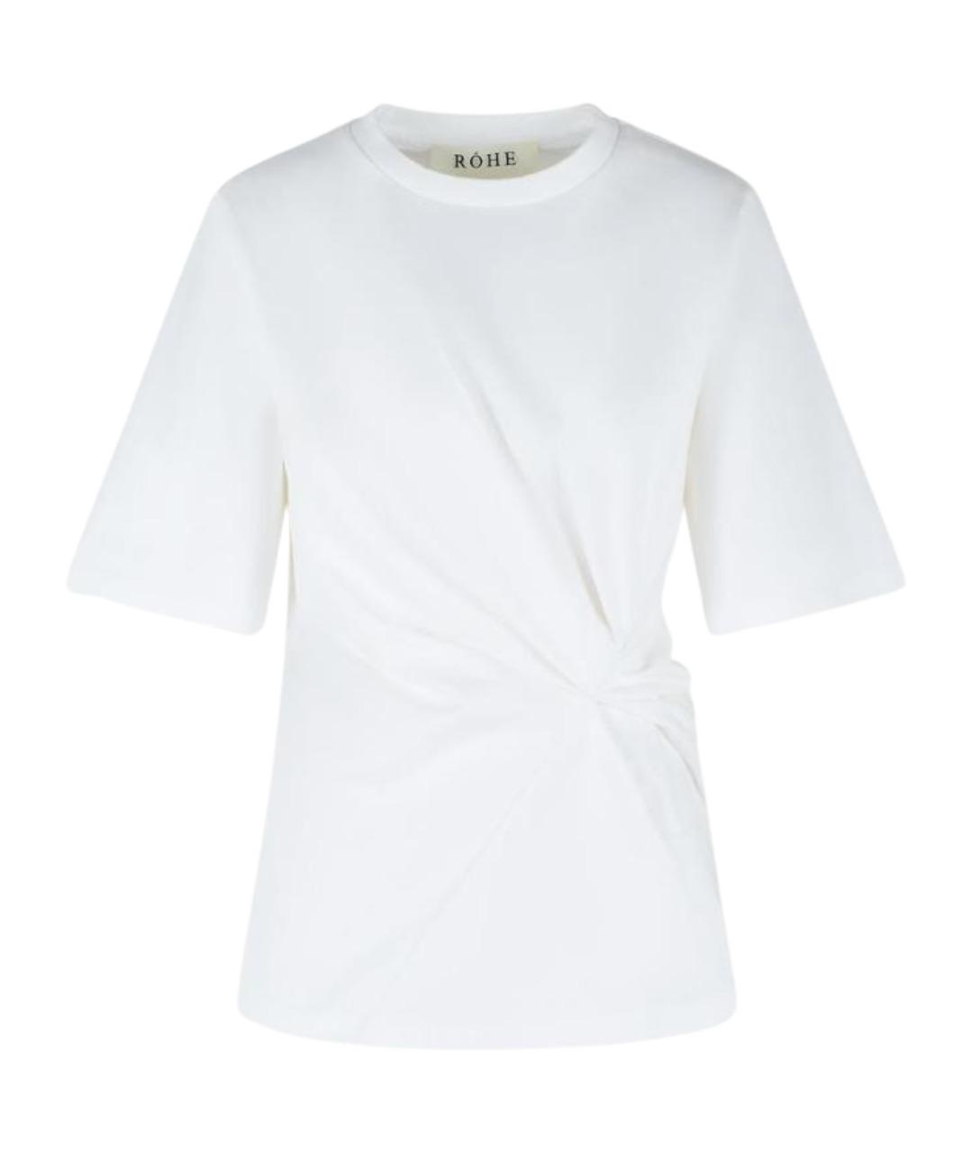 ROHE Белая хлопковая футболка, фото 1