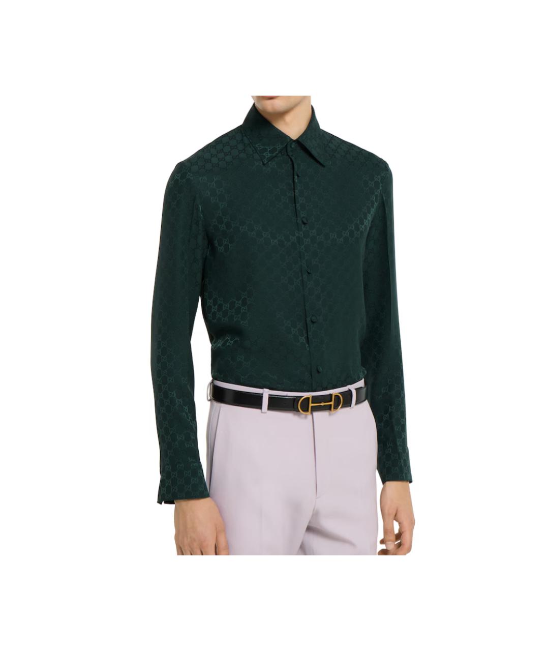 GUCCI Зеленая шелковая рубашка, фото 2