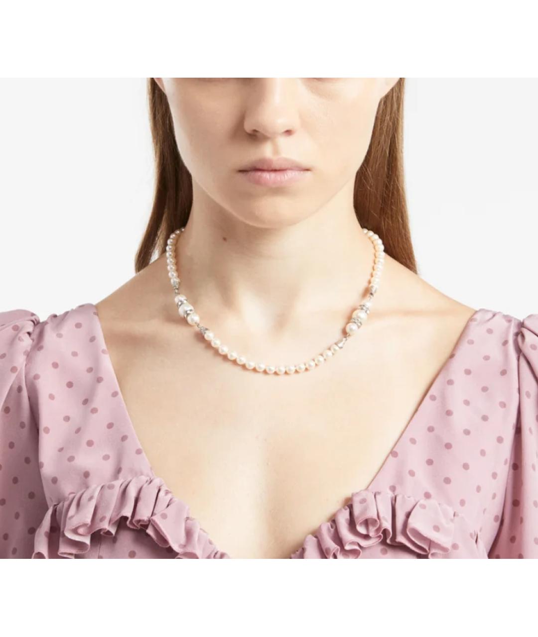 ALESSANDRA RICH Белое стеклянное колье, фото 2