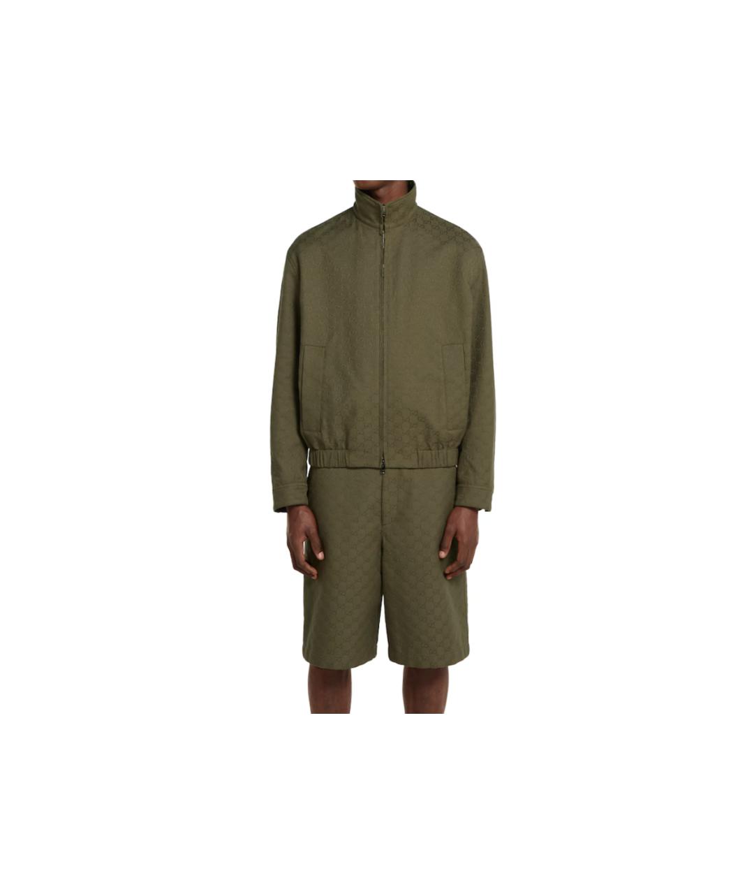 GUCCI Зеленая хлопковая куртка, фото 2