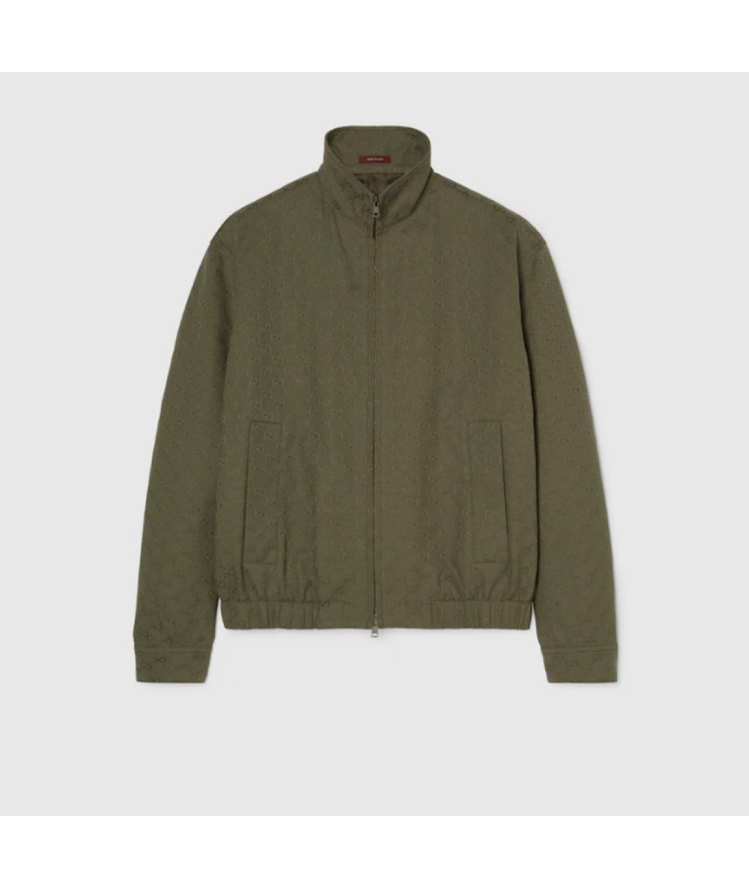 GUCCI Зеленая хлопковая куртка, фото 4