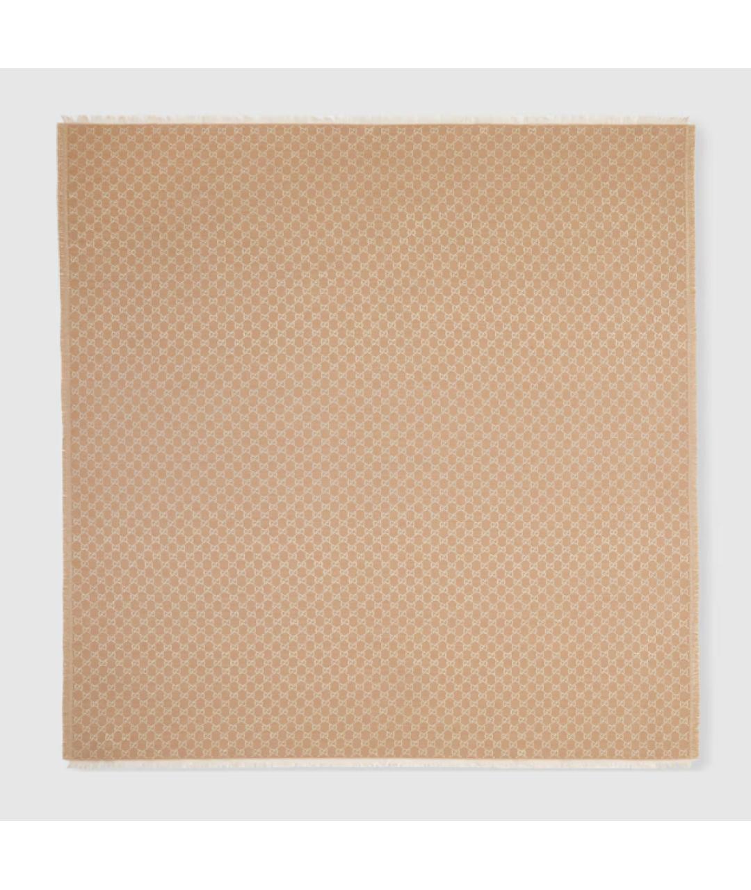 GUCCI Бежевый хлопковый платок, фото 3