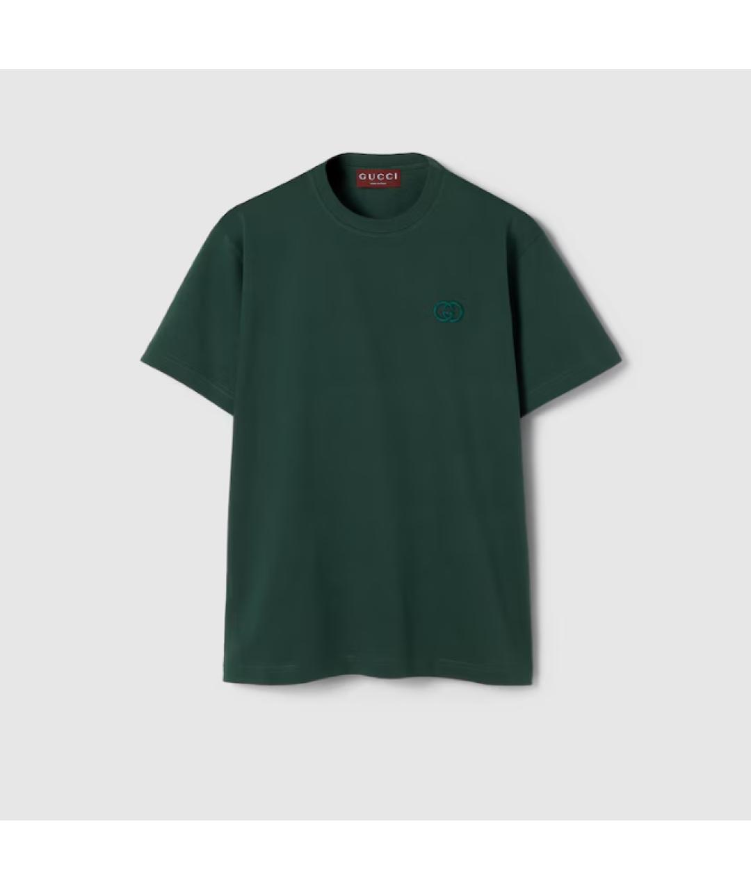 GUCCI Зеленая хлопковая футболка, фото 4