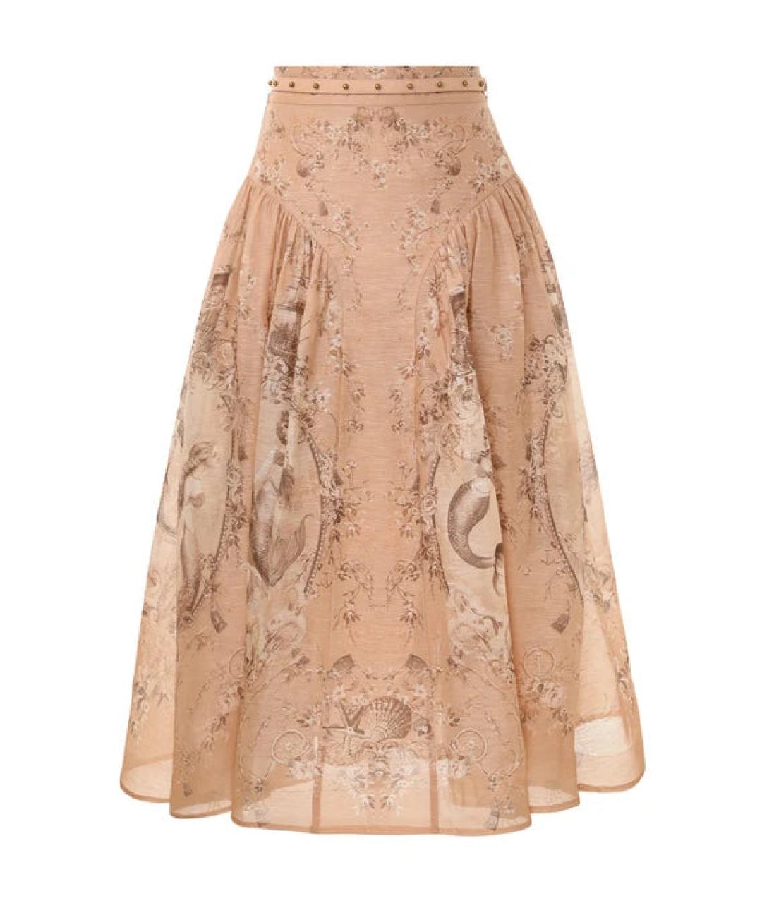 ZIMMERMANN Бежевый льняной костюм с юбками, фото 2