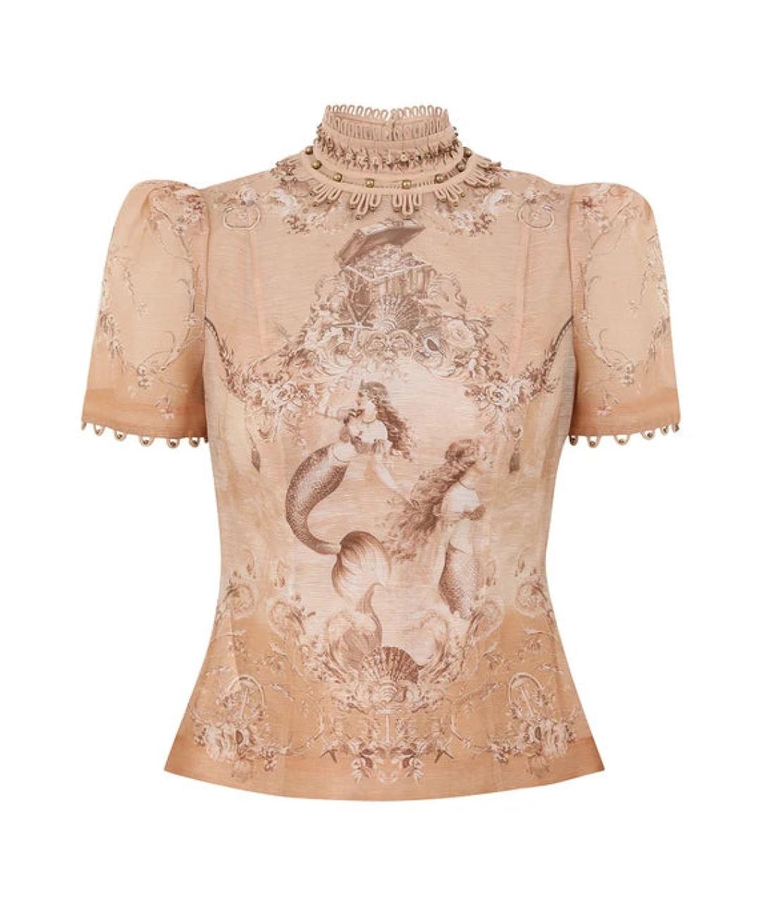 ZIMMERMANN Бежевый льняной костюм с юбками, фото 4