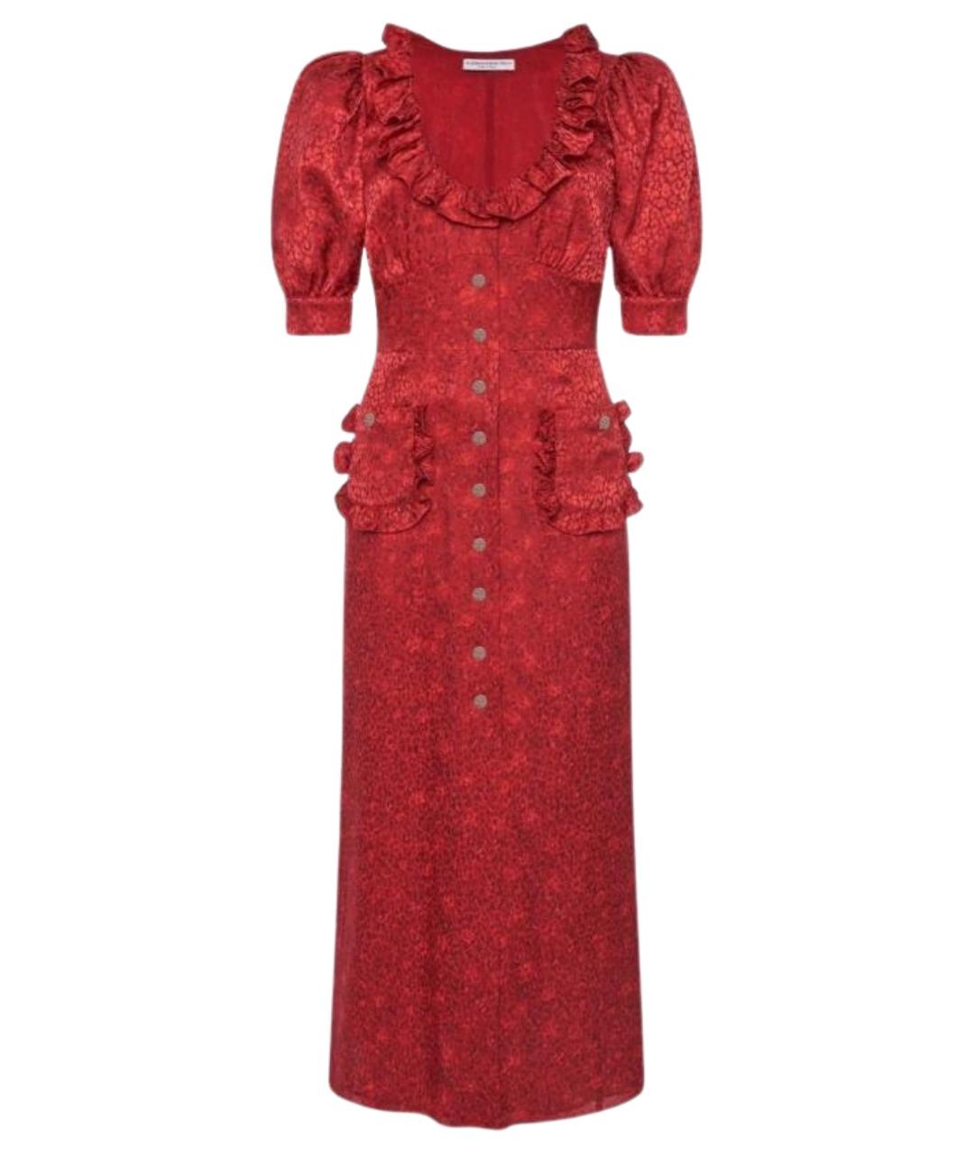 ALESSANDRA RICH Красное шелковое повседневное платье, фото 1
