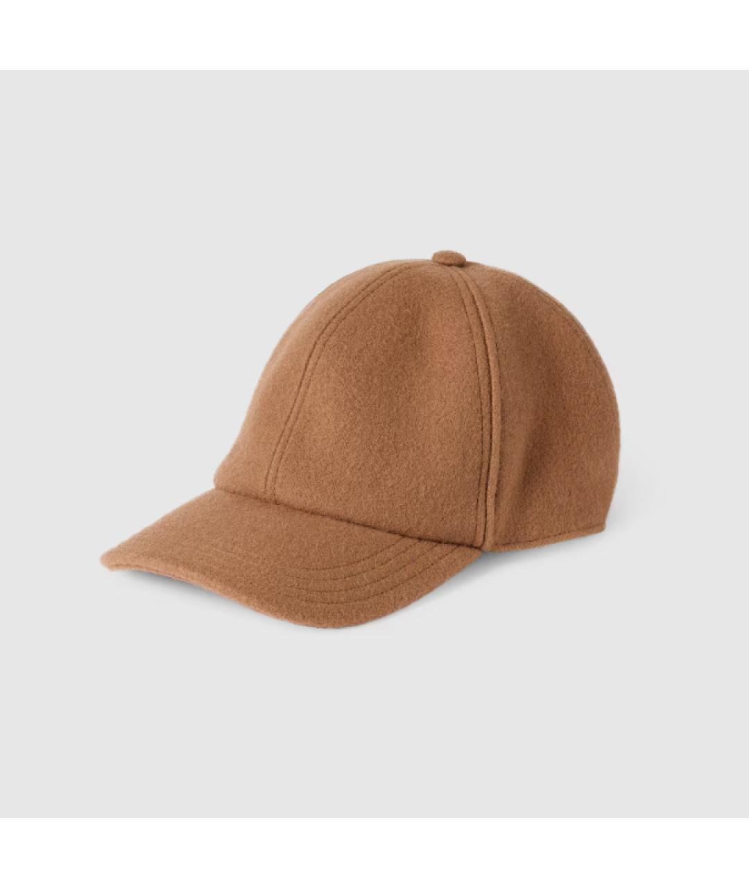 GUCCI Коричневая шерстяная кепка/бейсболка, фото 4