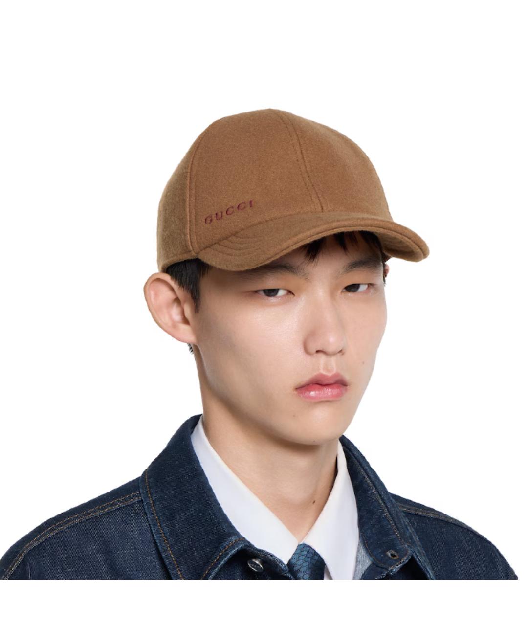 GUCCI Коричневая шерстяная кепка/бейсболка, фото 2