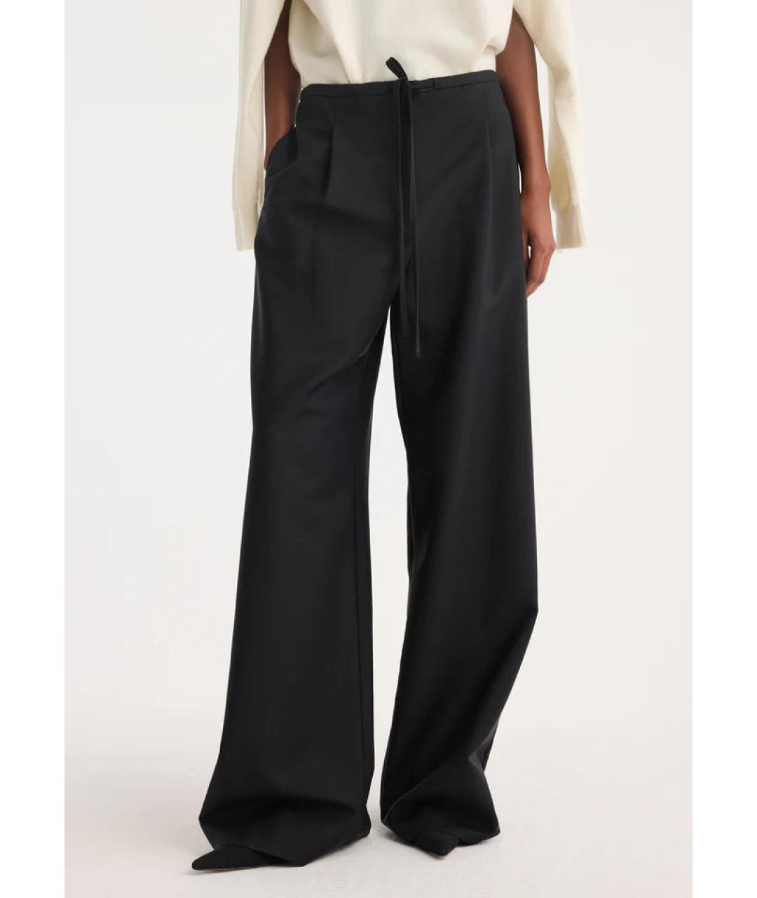 ROHE Черные шерстяные брюки широкие, фото 2