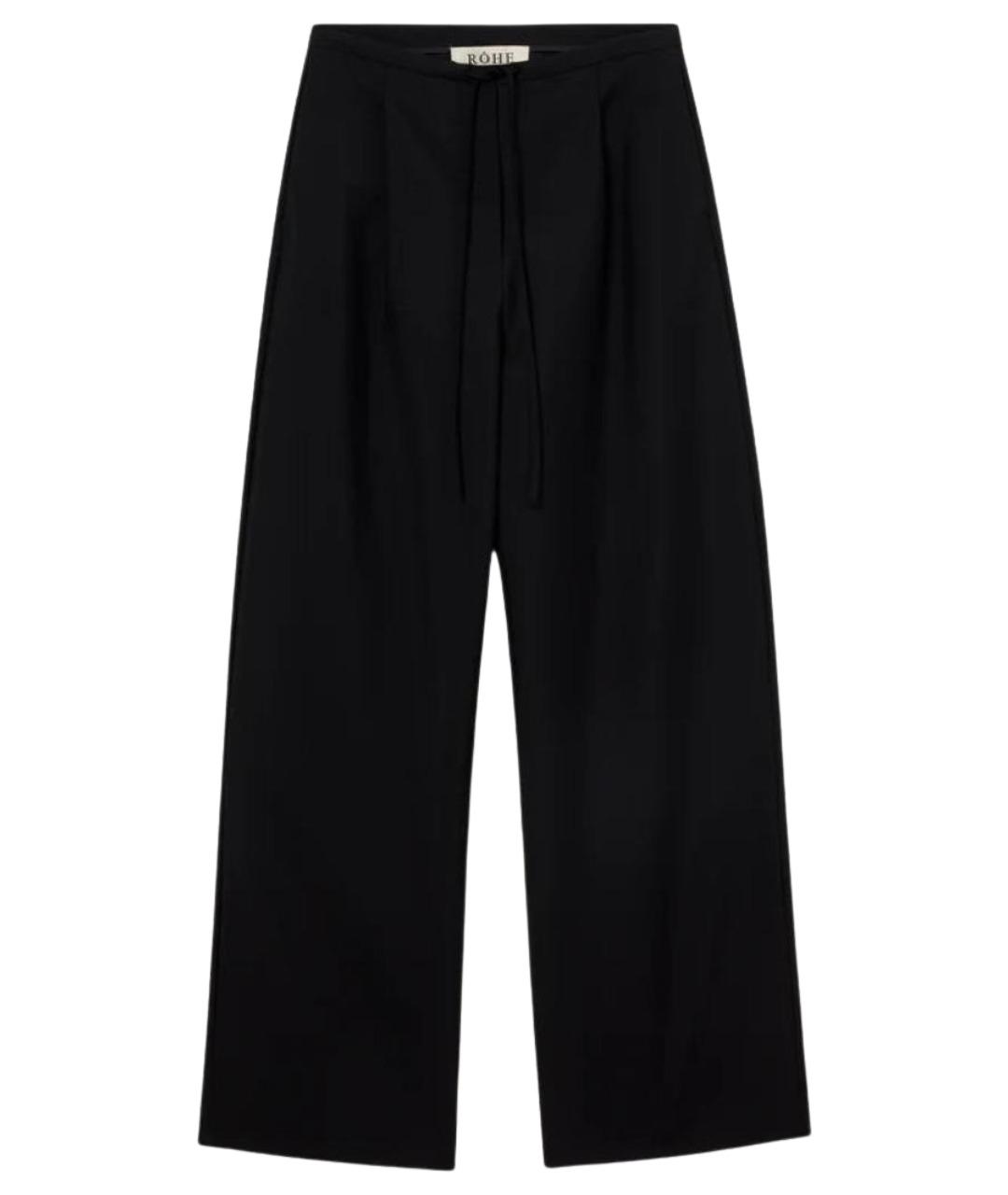 ROHE Черные шерстяные брюки широкие, фото 1