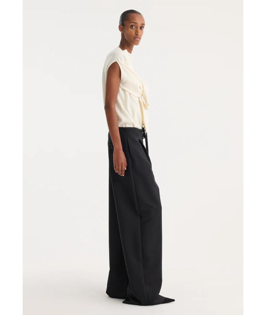 ROHE Черные шерстяные брюки широкие, фото 3