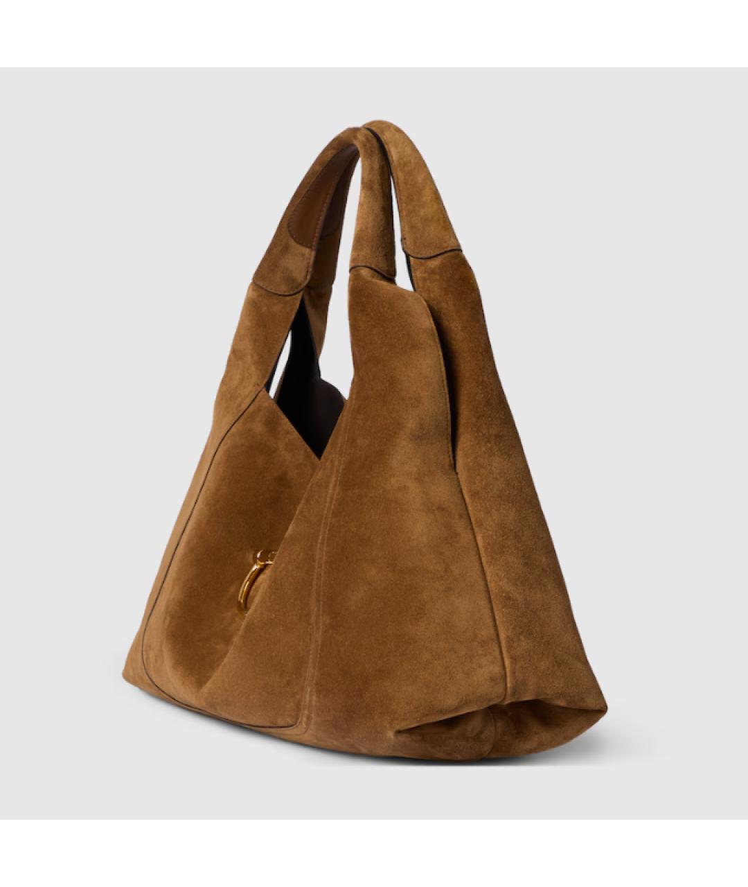 GUCCI Коричневая замшевая сумка тоут, фото 3