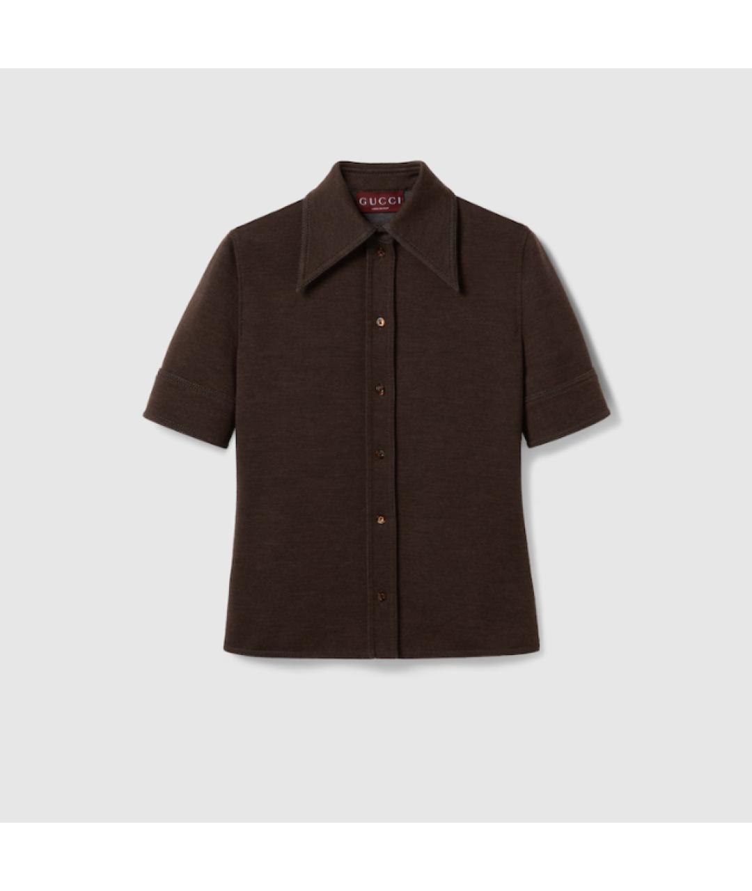 GUCCI Коричневый шерстяной джемпер / свитер, фото 4