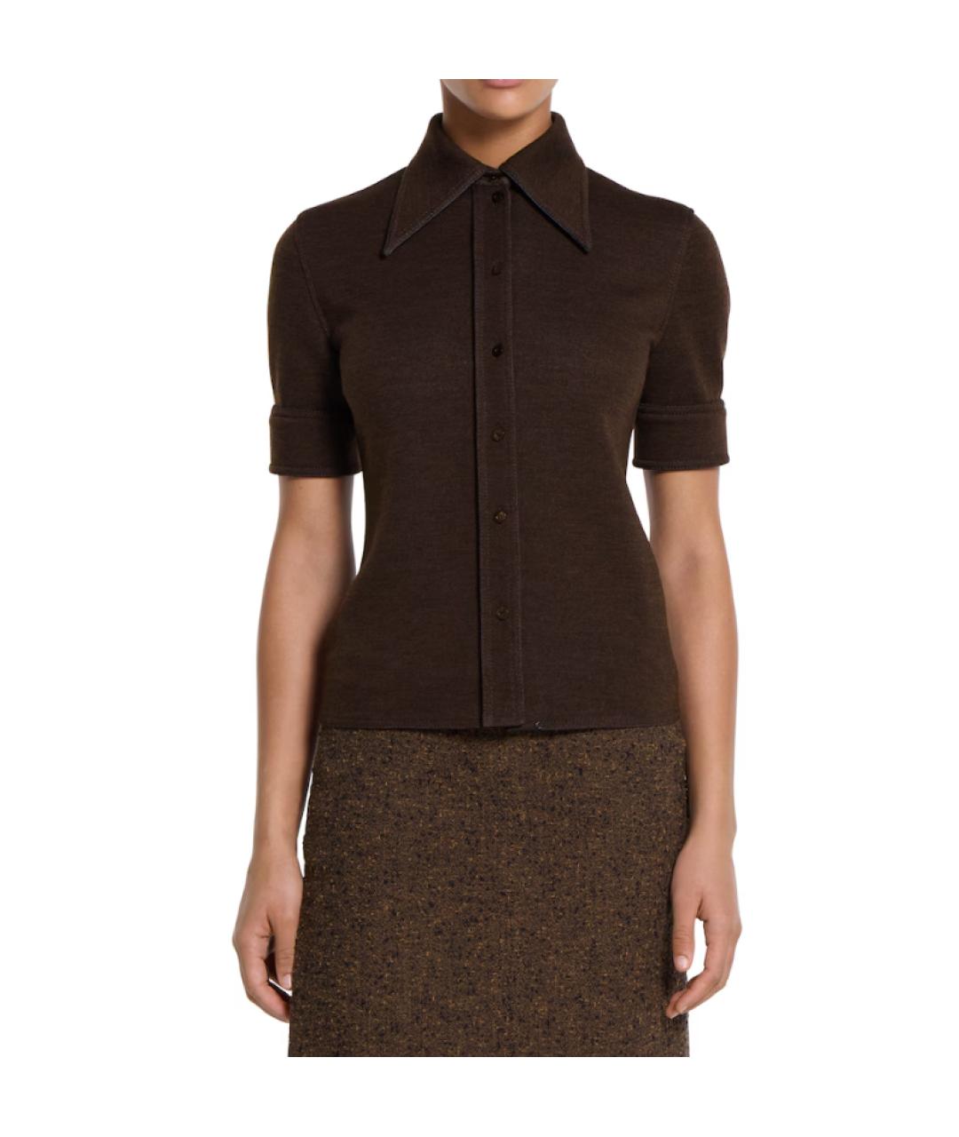 GUCCI Коричневый шерстяной джемпер / свитер, фото 2