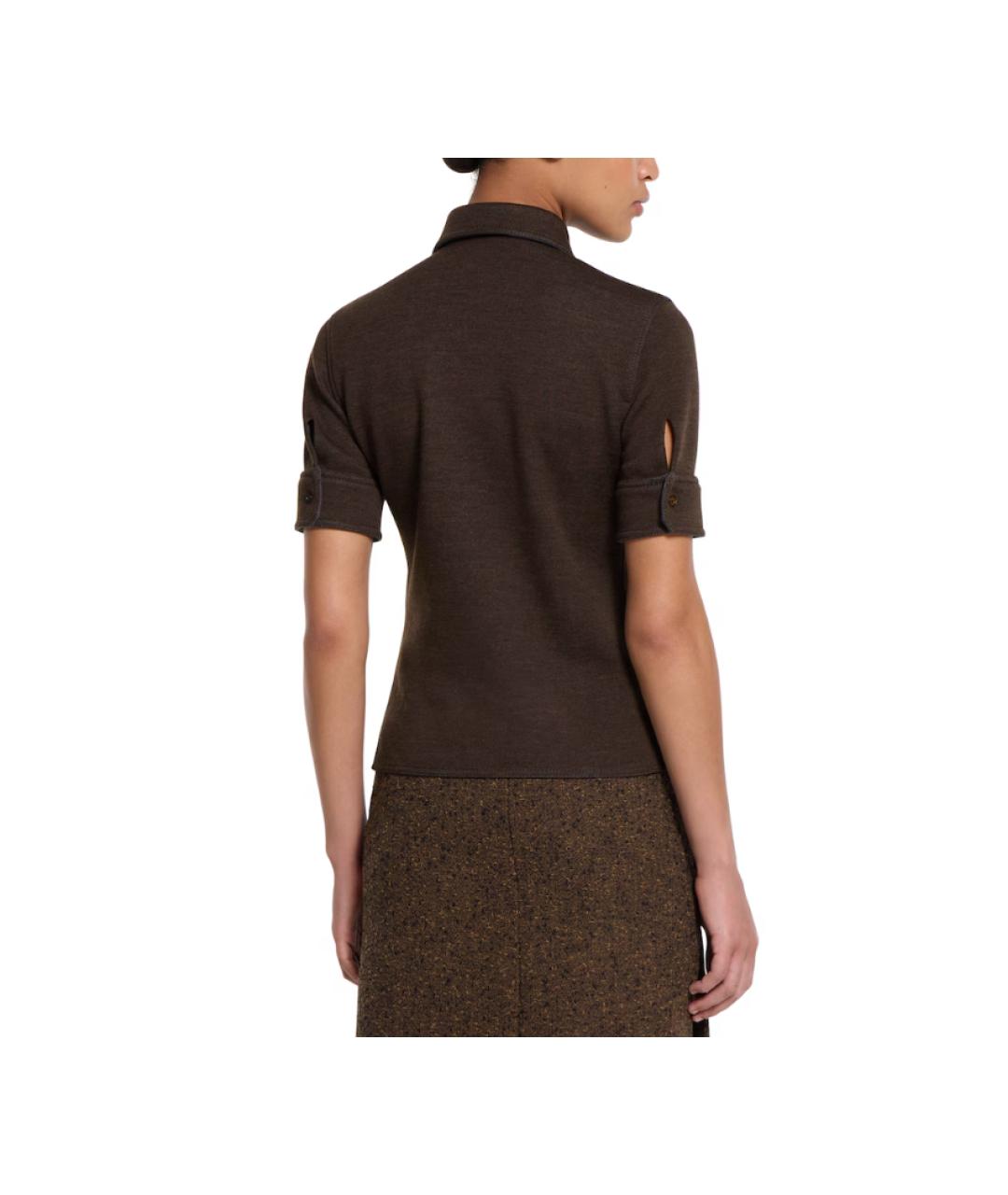 GUCCI Коричневый шерстяной джемпер / свитер, фото 3