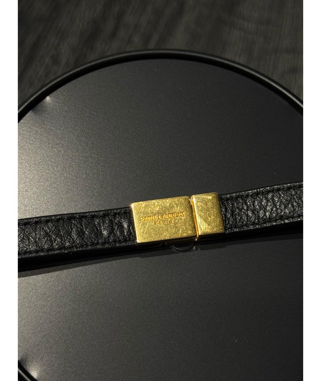 SAINT LAURENT Золотой кожаный браслет, фото 2