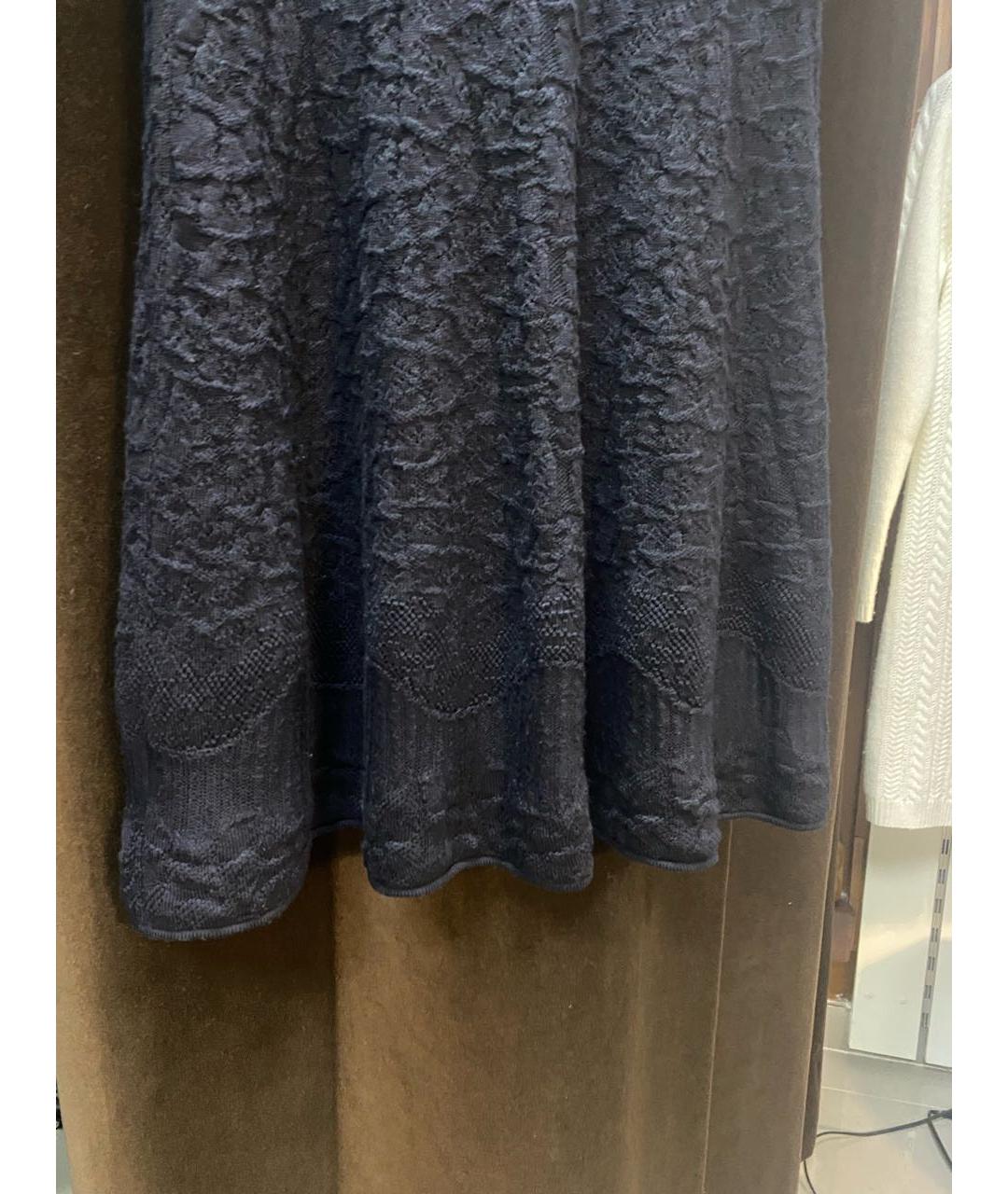 FERRAGAMO Темно-синее шерстяное повседневное платье, фото 3