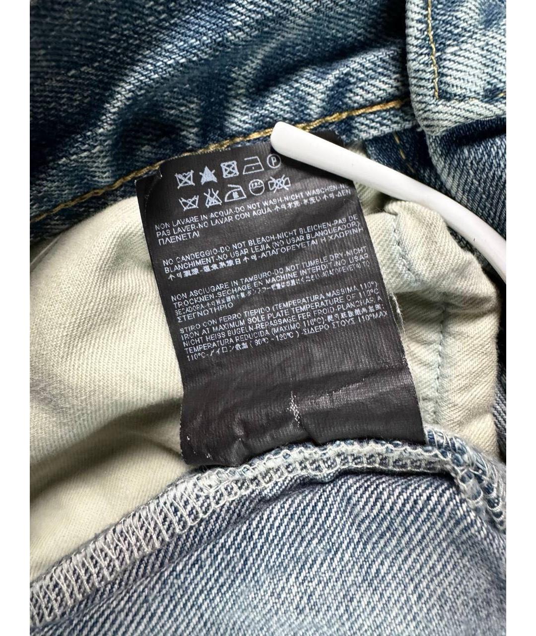 SAINT LAURENT Голубые хлопковые джинсы скинни, фото 7