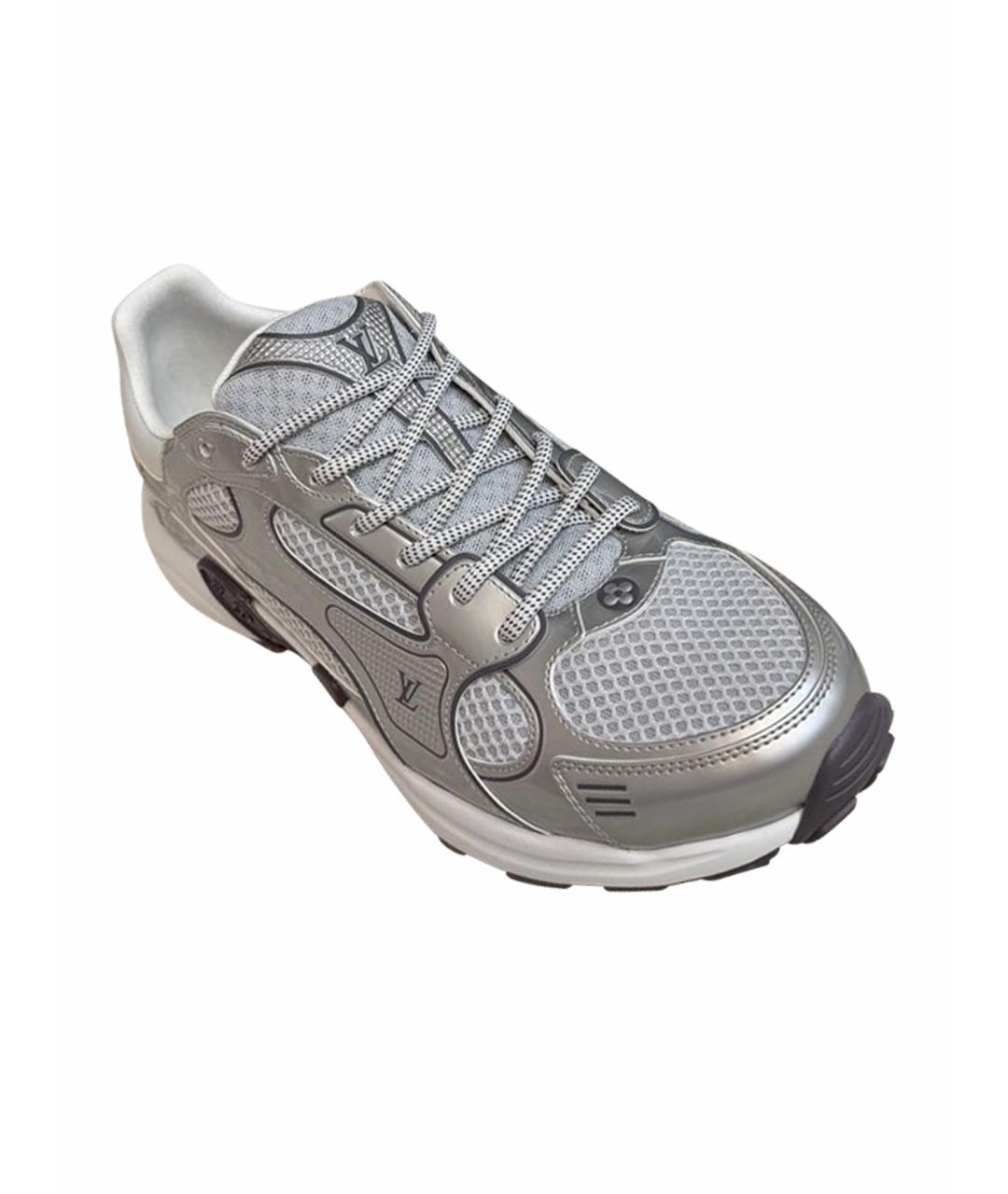 LOUIS VUITTON Серебряные текстильные кроссовки, фото 1