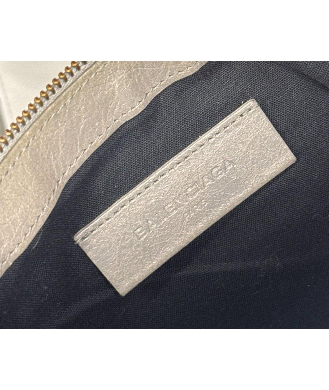 BALENCIAGA Антрацитовая кожаная барсетка, фото 4