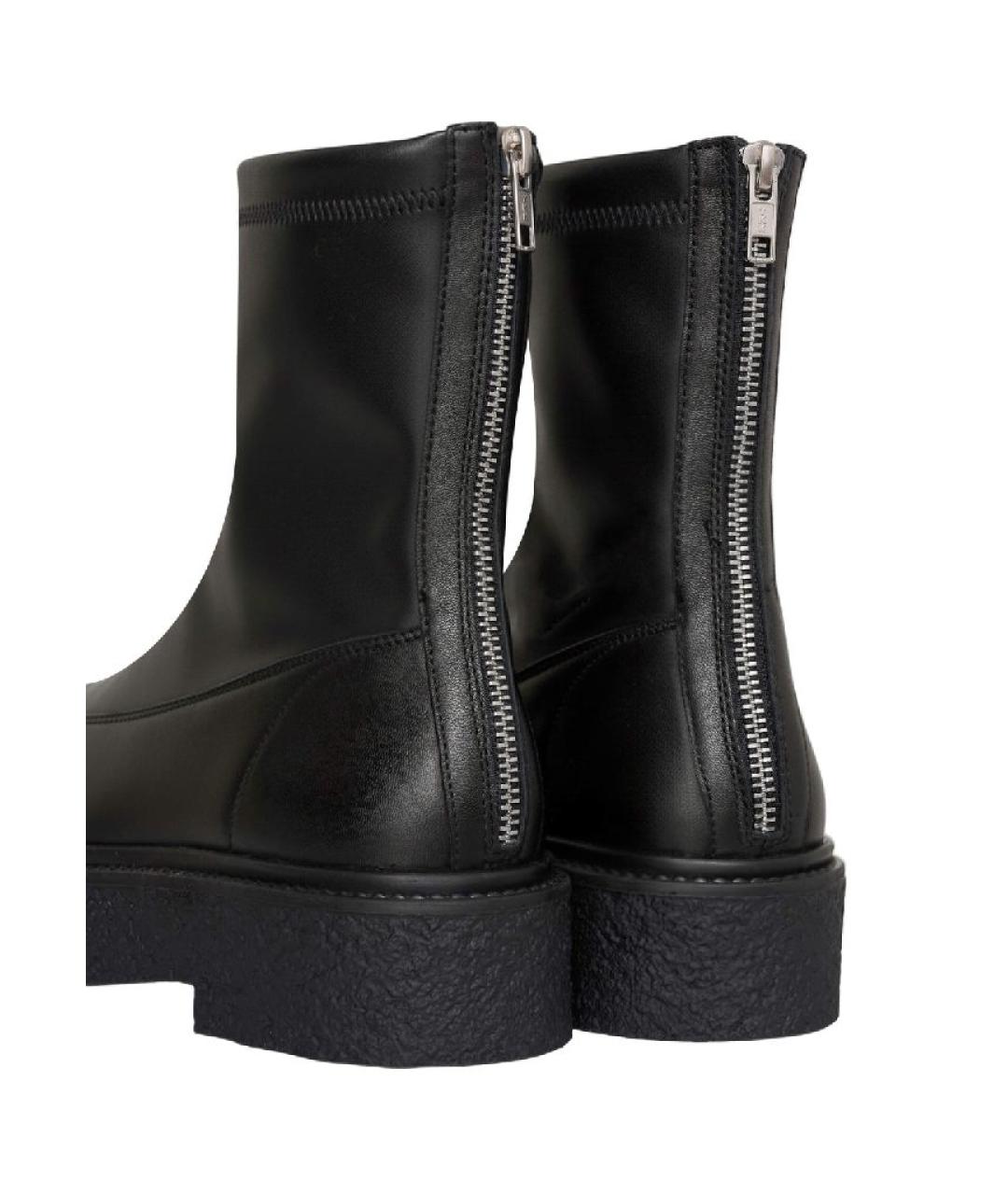 MAX MARA Черные кожаные полусапоги, фото 4