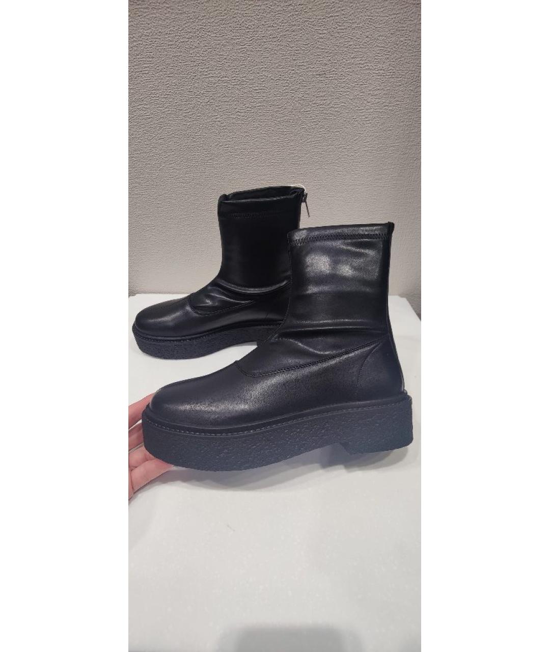 MAX MARA Черные кожаные полусапоги, фото 9