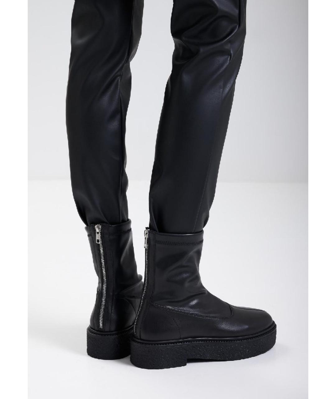 MAX MARA Черные кожаные полусапоги, фото 6