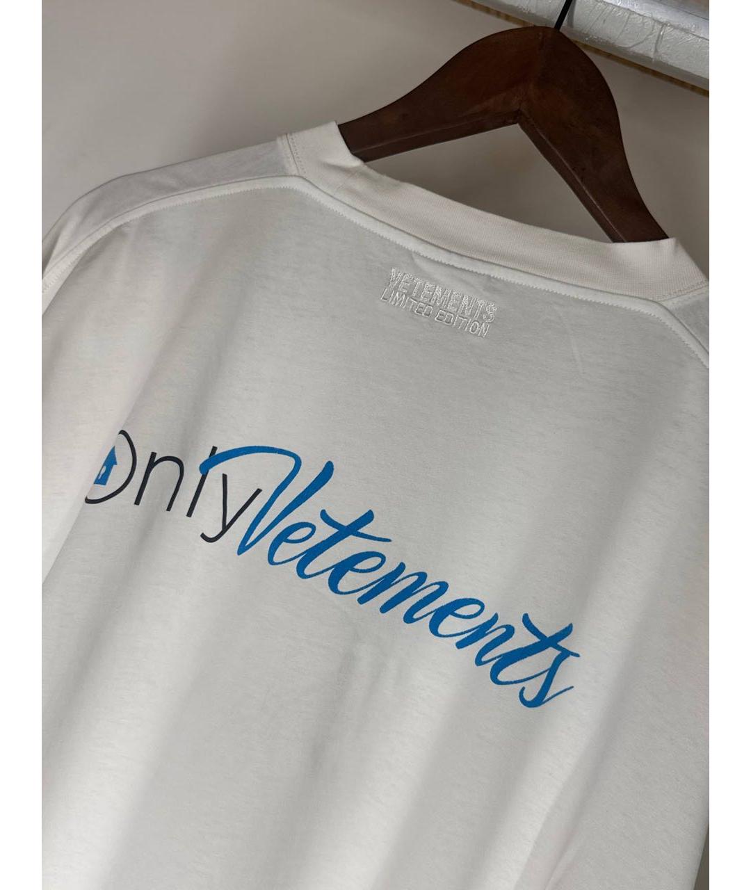 VETEMENTS Белая хлопковая футболка, фото 4