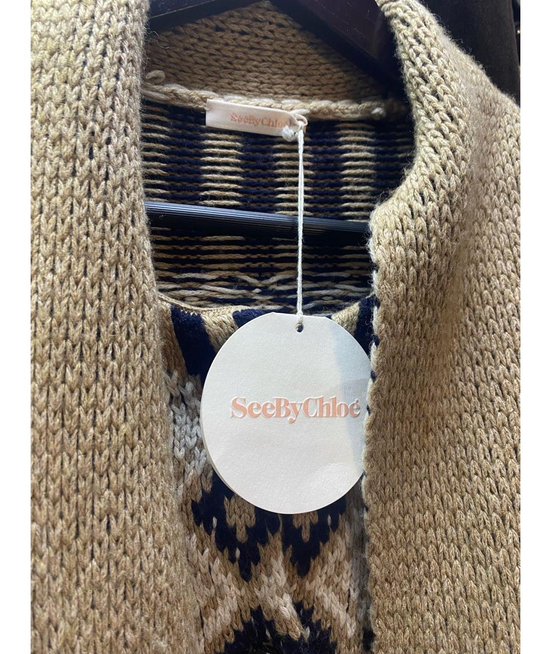 SEE BY CHLOE Бежевый вискозный кардиган, фото 3