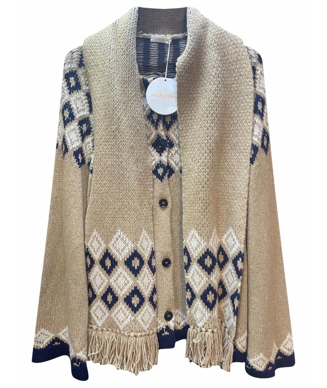SEE BY CHLOE Бежевый вискозный кардиган, фото 1