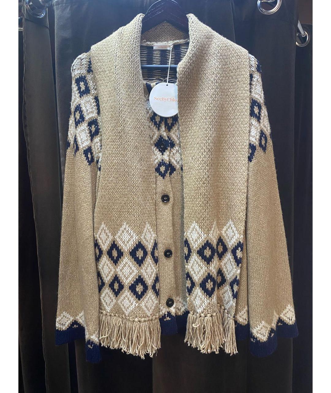 SEE BY CHLOE Бежевый вискозный кардиган, фото 7