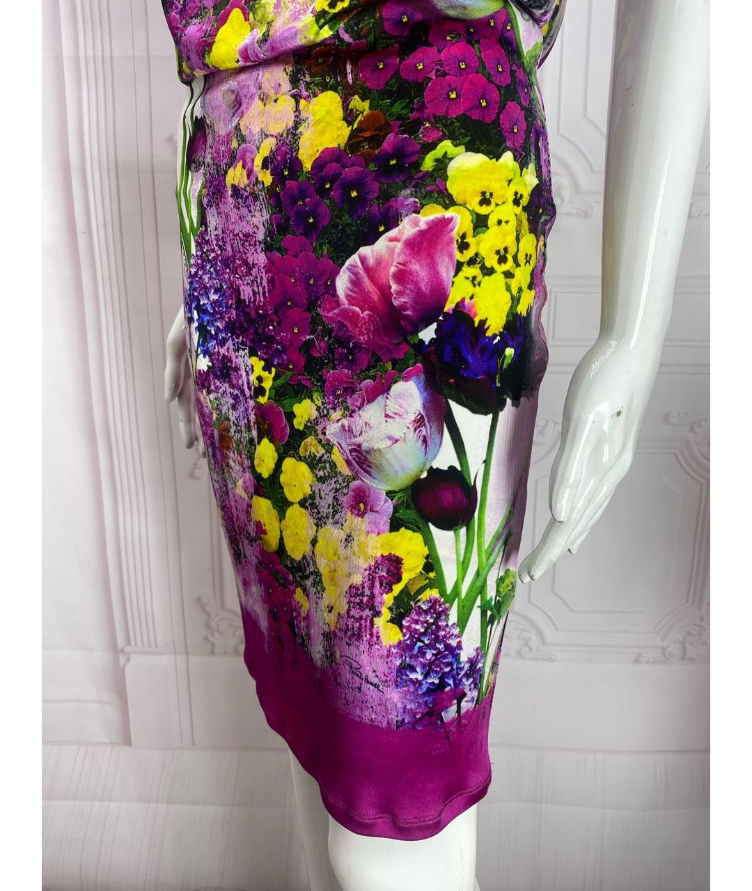 ROBERTO CAVALLI Мульти вискозное коктейльное платье, фото 6