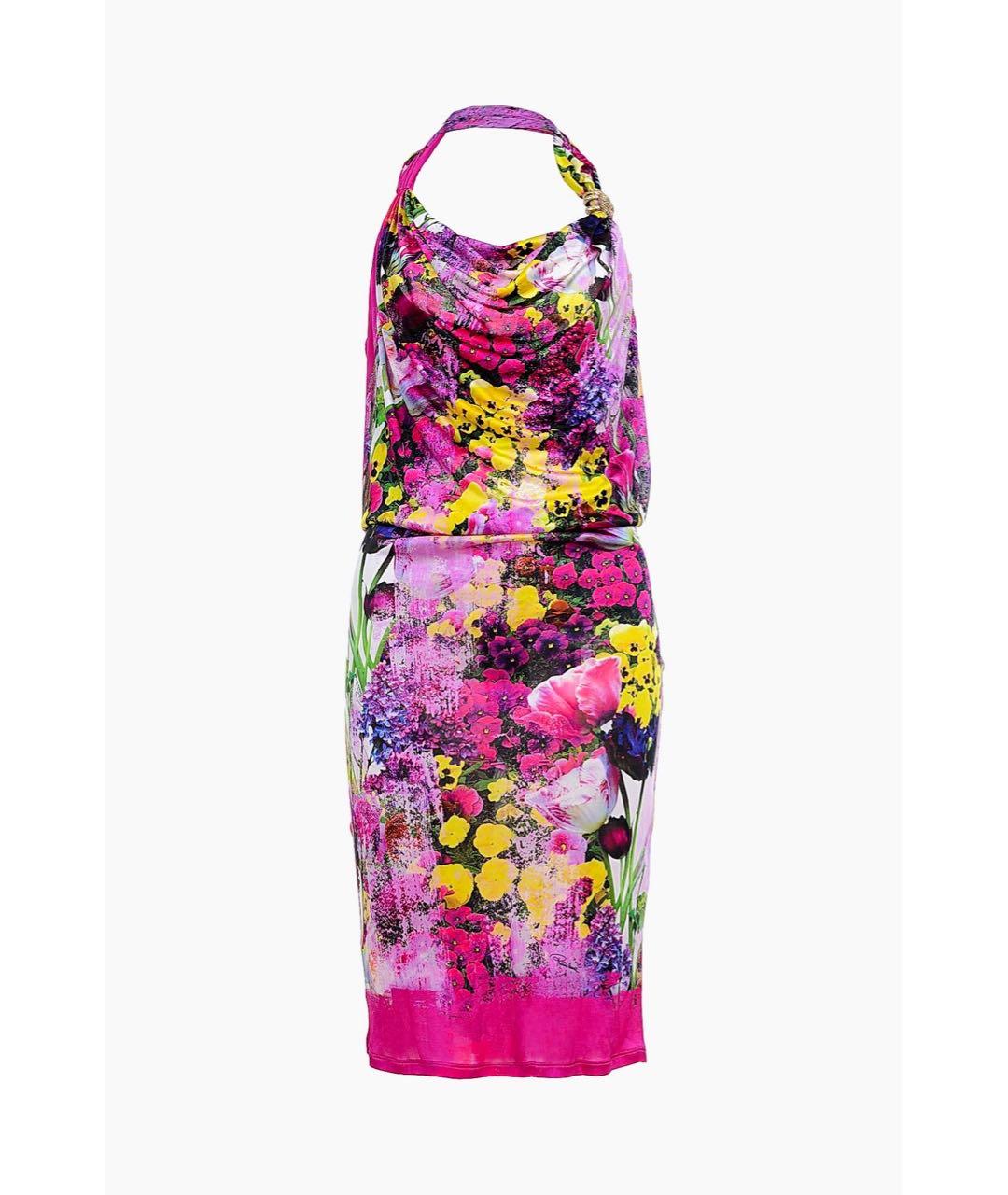 ROBERTO CAVALLI Мульти вискозное коктейльное платье, фото 9