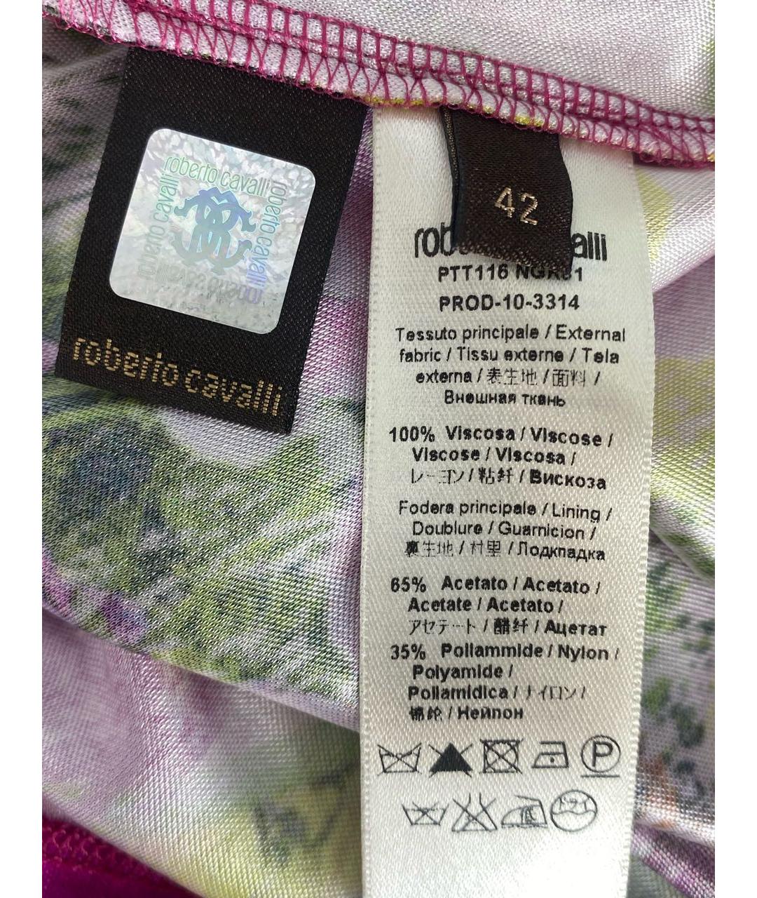 ROBERTO CAVALLI Мульти вискозное коктейльное платье, фото 7