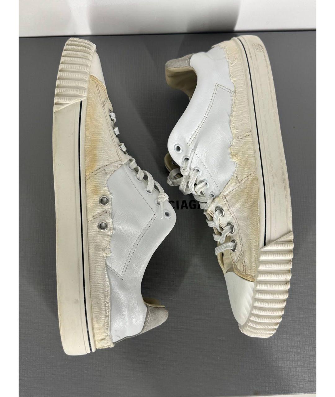 MAISON MARGIELA Белые кожаные низкие кроссовки / кеды, фото 6