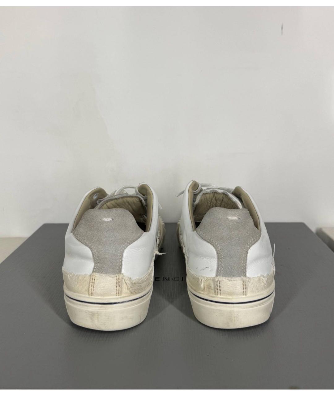MAISON MARGIELA Белые кожаные низкие кроссовки / кеды, фото 5