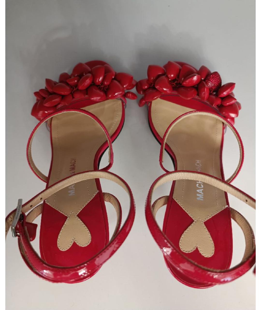 MACH&MACH Красные босоножки из лакированной кожи, фото 3