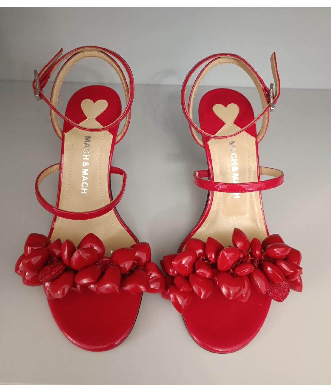 MACH&MACH Красные босоножки из лакированной кожи, фото 2