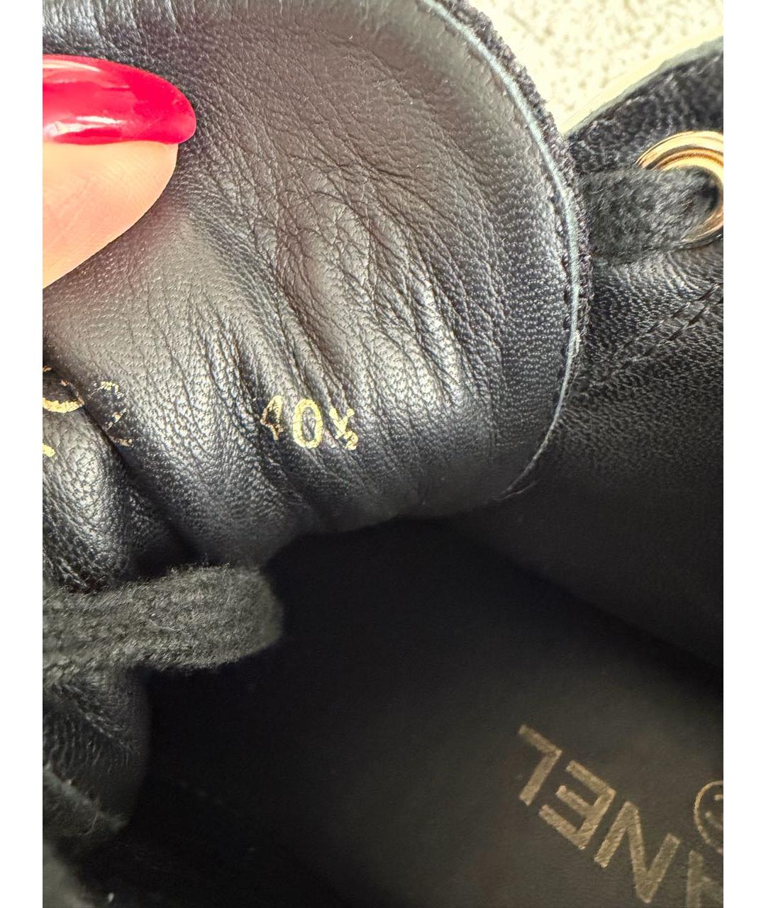 CHANEL Черные кожаные кеды, фото 6